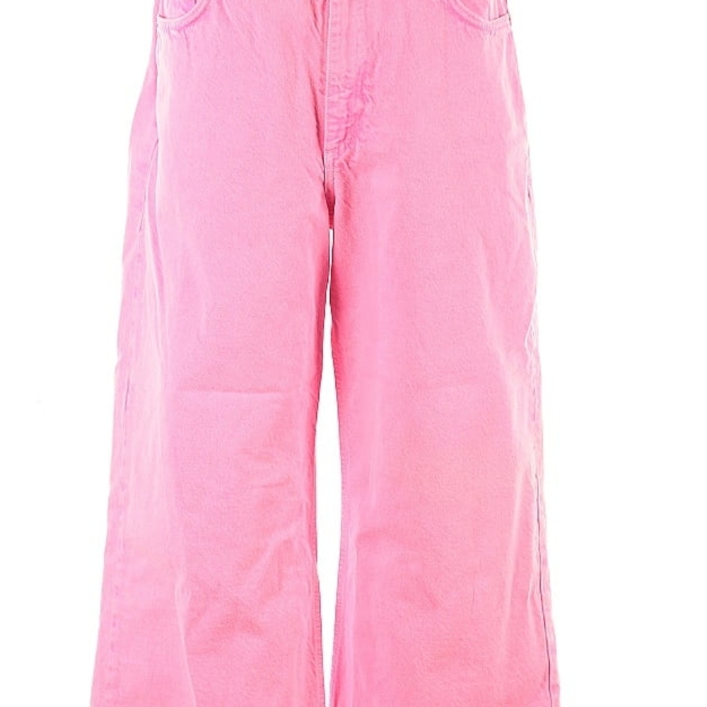 Zara Pink Flare Wide Leg Jeans